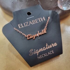 ELIZABETH Personalized Name Necklace in Rose Gold Tone